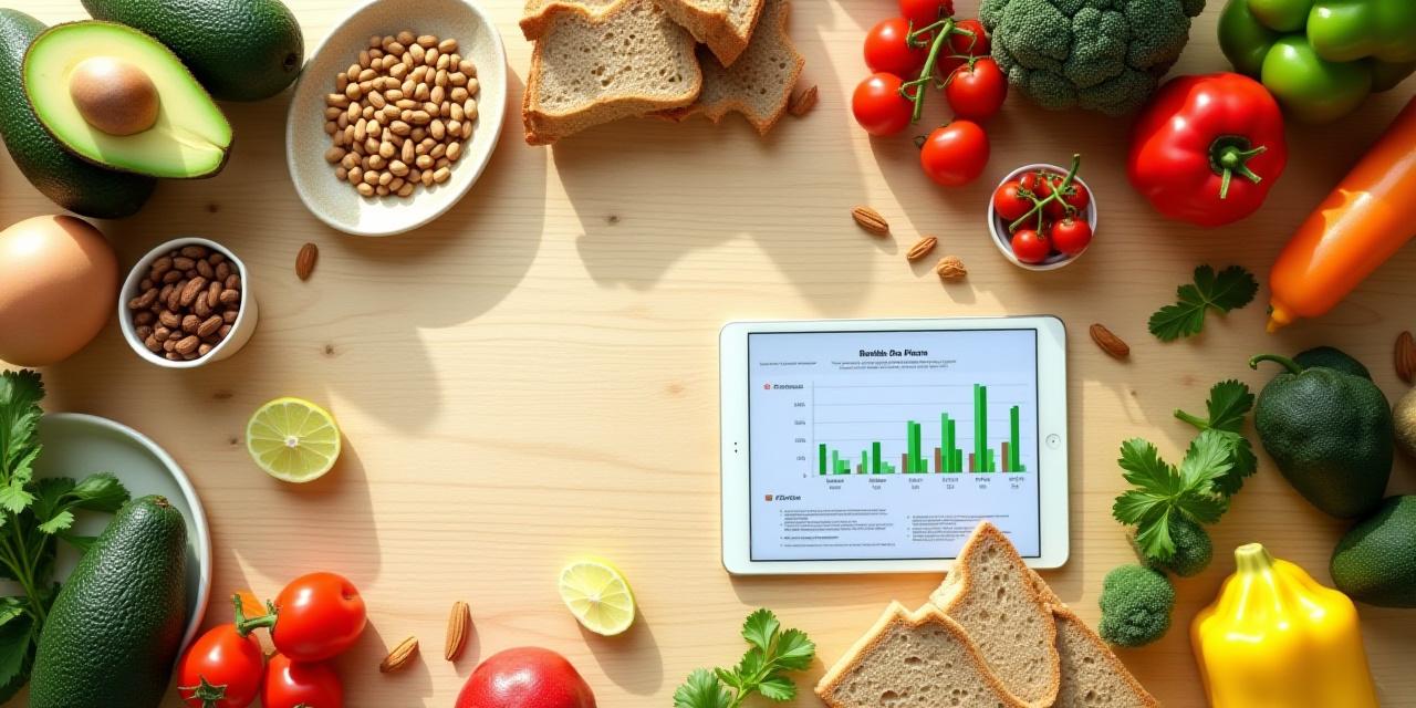 Variedad de alimentos saludables en una mesa minimalista